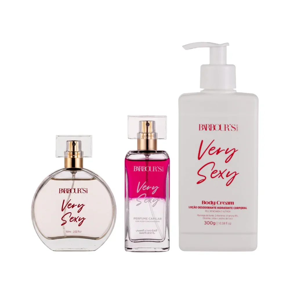 Kit Desodorante Colônia, Body Cream e Perfume Capilar Very Sexy