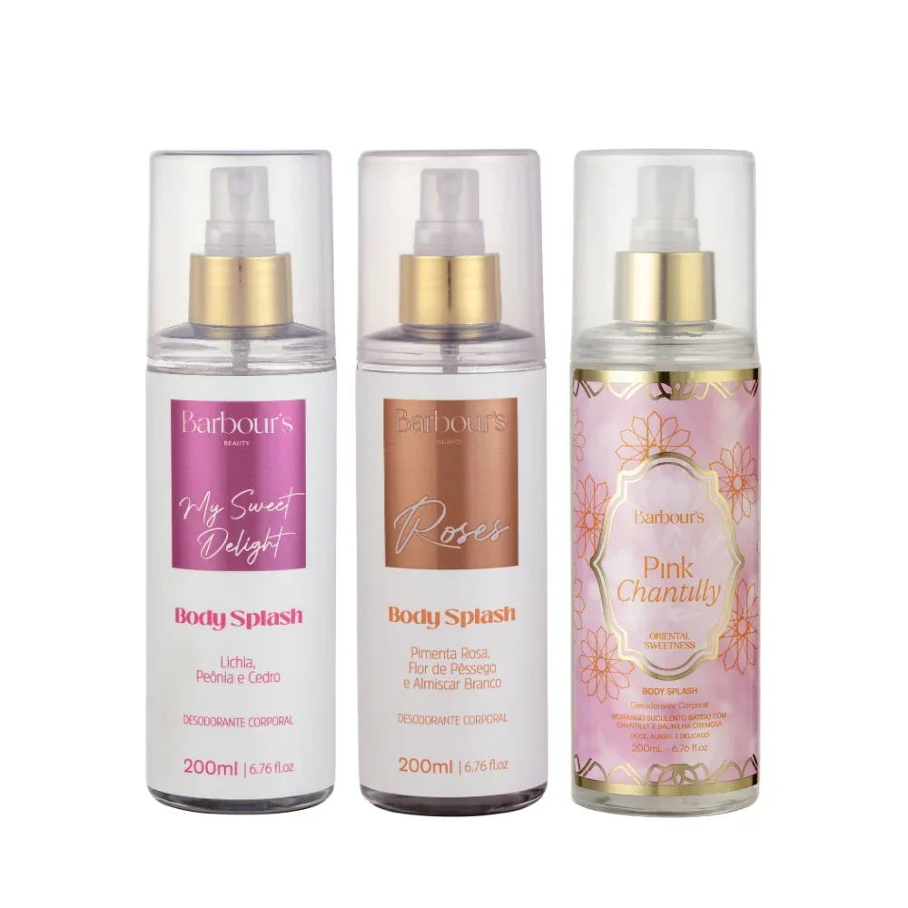 Kit 3 Body Splash Desodorante Colônia 200ml - My Sweet, Very Sexy e Pink Chantilly